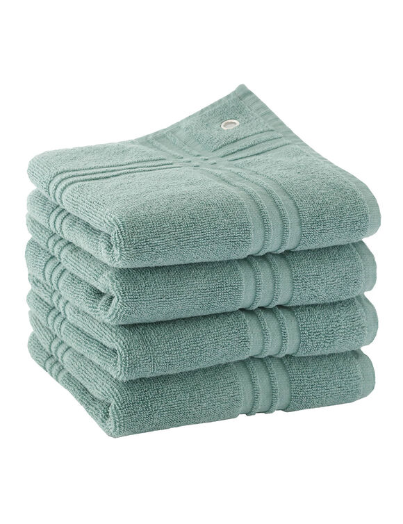 Vierkante absorberende handdoek in badstof - set van 4 (eucalyptus)
