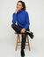 Pull col roul&eacute;, toucher doux (bleu)