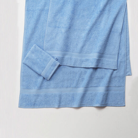 Collection serviettes de bain unies 420 g/m2 confort moelleux (bleuet)