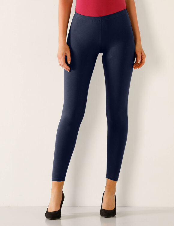Legging taille &eacute;lastiqu&eacute;e - lot de 2 (marine / noir)