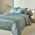 Linge de lit satin uni (vert grisé)