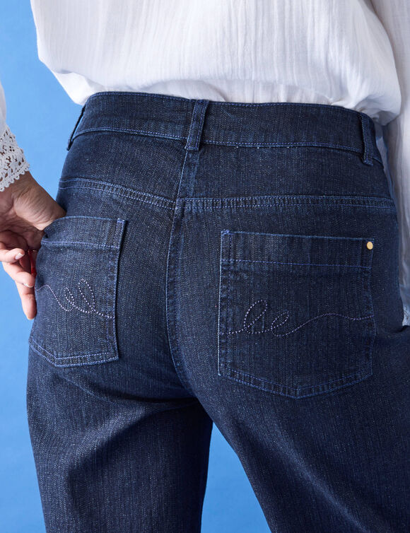 Stretchjeans met ruim model, kleine lengte (raw)
