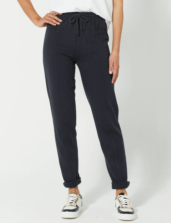 Joggingbroek, geborsteld molton (marine)