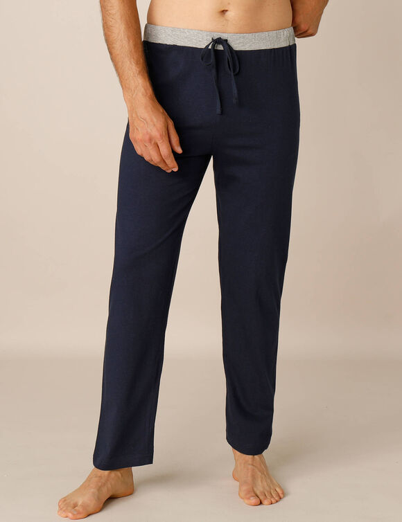 Pyjamabroek met rechte pijpen - set van 2 (grijs + marine)