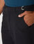 Broek met verstelbare taille zonder bandplooien - polyester (antracietgrijs)