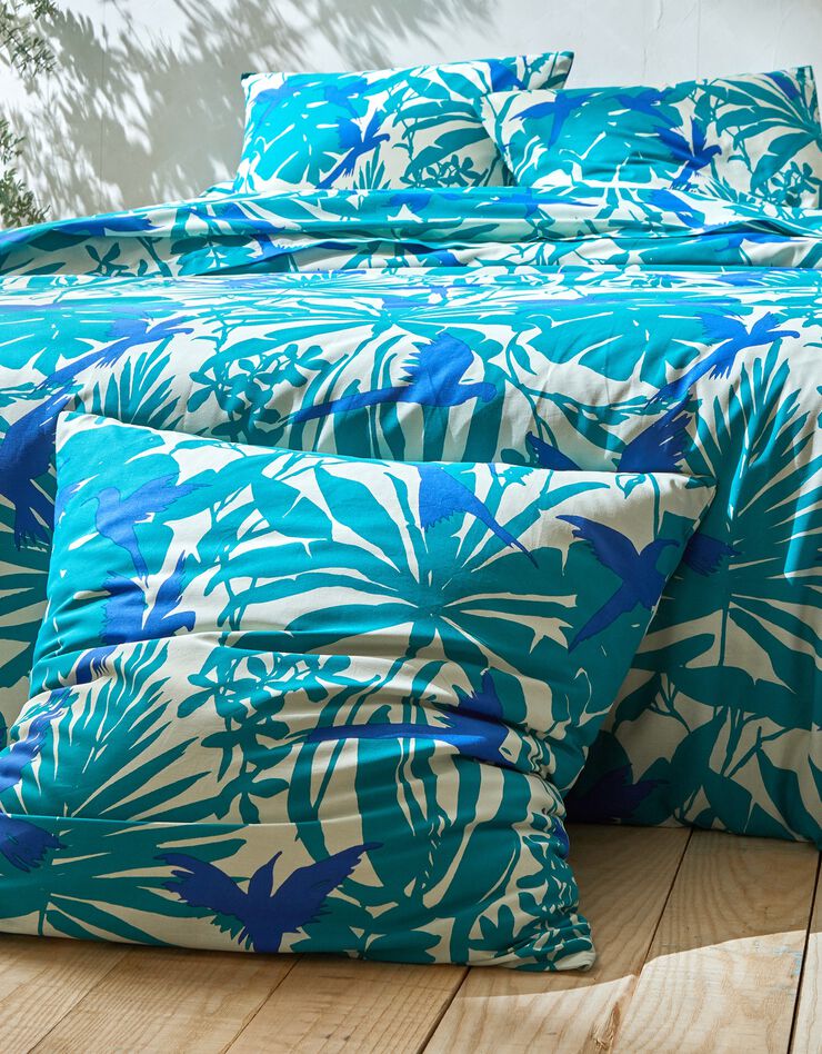 Linge de lit Paradise imprimé exotique en coton (vert)
