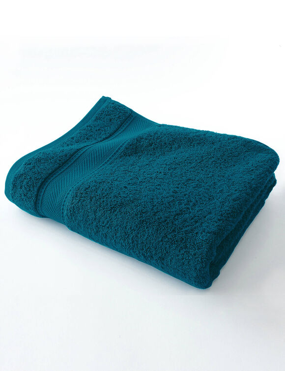 Collection serviettes de bain unies 540g/m2 confort luxe  (bleu paon)