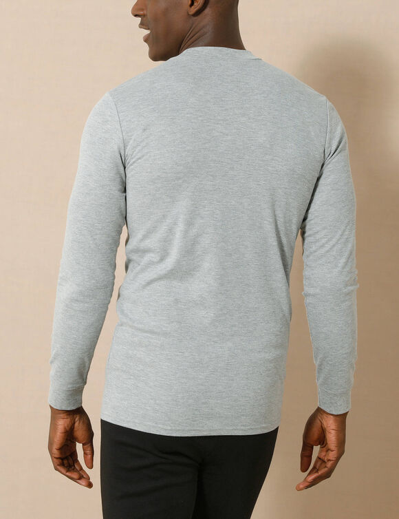 T-shirt sous-v&ecirc;tement homme col montant manches longues chaleur intense - lot de 2 (gris chin&eacute;)