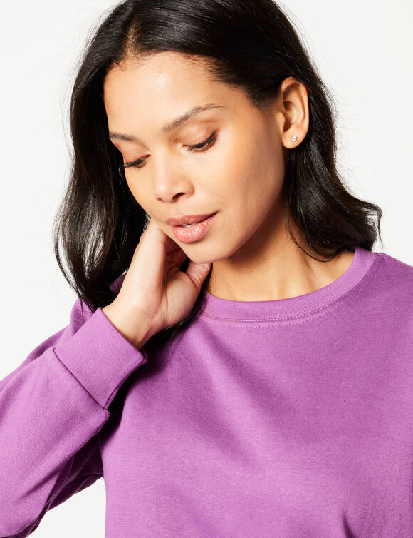 Sweat molleton uni (raisin)