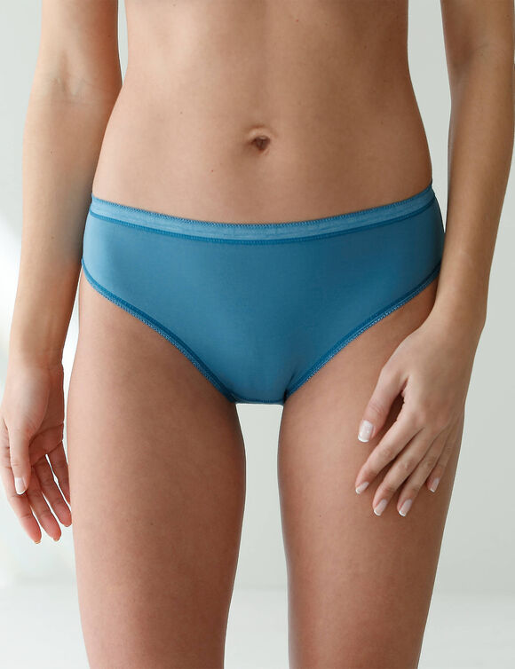 Basic midislip - set van 3 (oranje + blauw + eendenblauw)