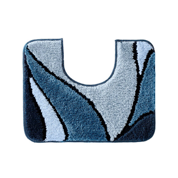 Tapis de bain motif végétal (bleu)