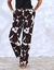 Ruime, elastische broek, XXL-print (zwart / wit)