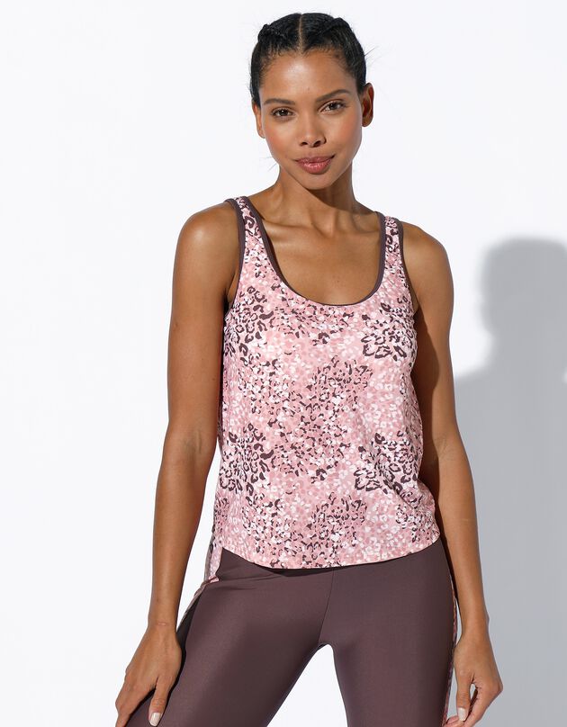 Sporttopje met ingewerkt behatopje (roze)