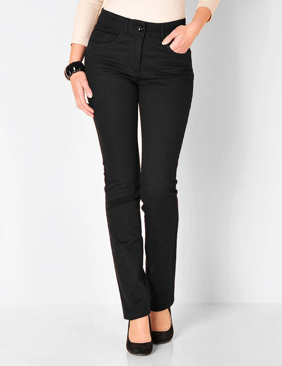 Pantalon droit gainant - petite stature entrej. 75 cm (noir)