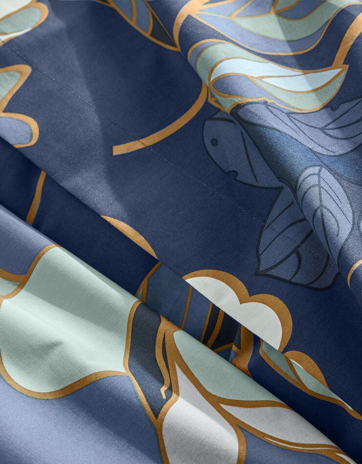 Bedlinnen Louise met bloemenprint - katoenbatist (blauw)