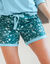 Pyjamashort - smaragdgroen met bloemenprint (smaragd)