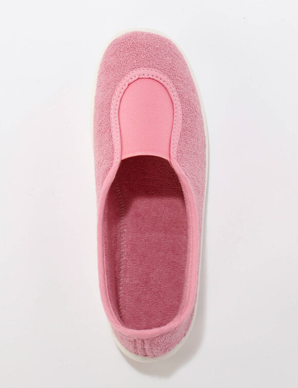 Binnenhuisballerina's in badstof met elastiek (roze)