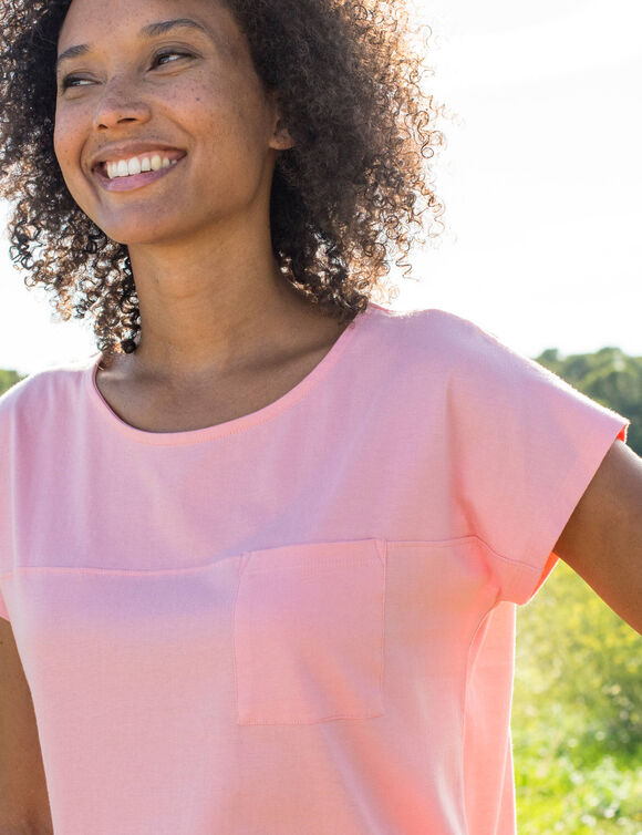 T-shirt imprim&eacute; col rond (rose p&acirc;le)