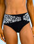 Bas de maillot de bain taille haute uni - effet drapé (noir)