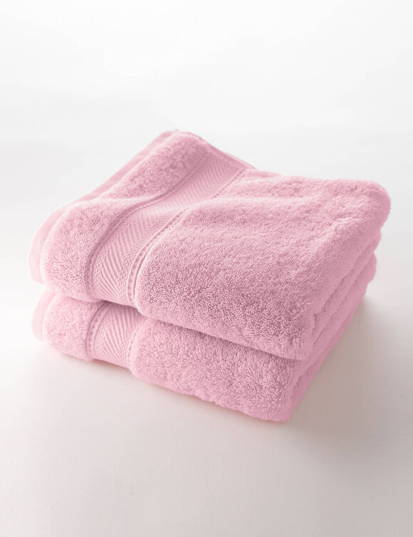 Collection serviettes de bain unies 540g/m2 confort luxe  (rose poudré)