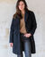 Manteau maille bouclette col tailleur (noir)