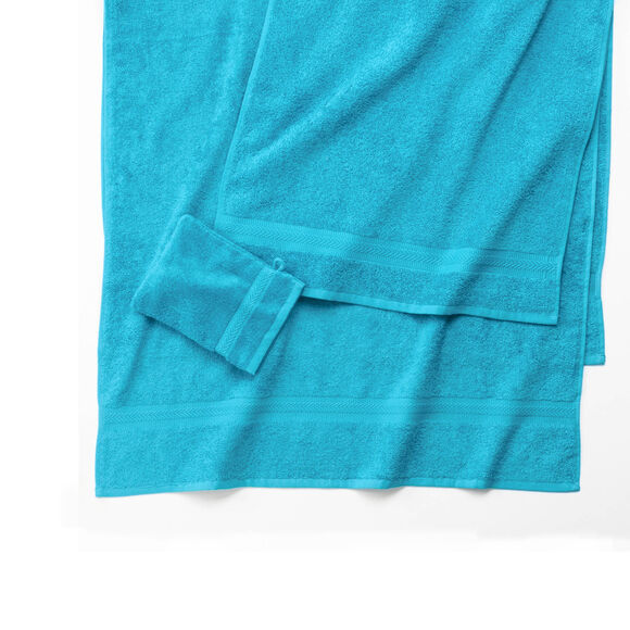 Collection serviettes de bain unies 420 g/m2 confort moelleux (turquoise)