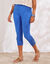 3/4-legging met macramé, elastische taille (blauw)