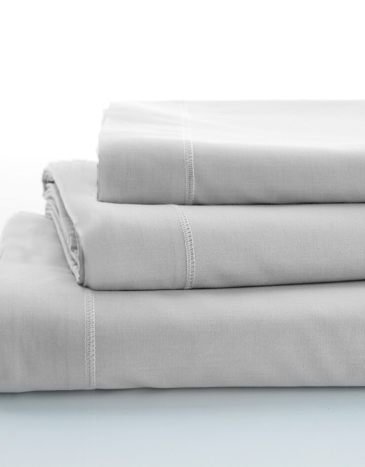 Linge de lit uni polyester-coton Colombine (gris perle)