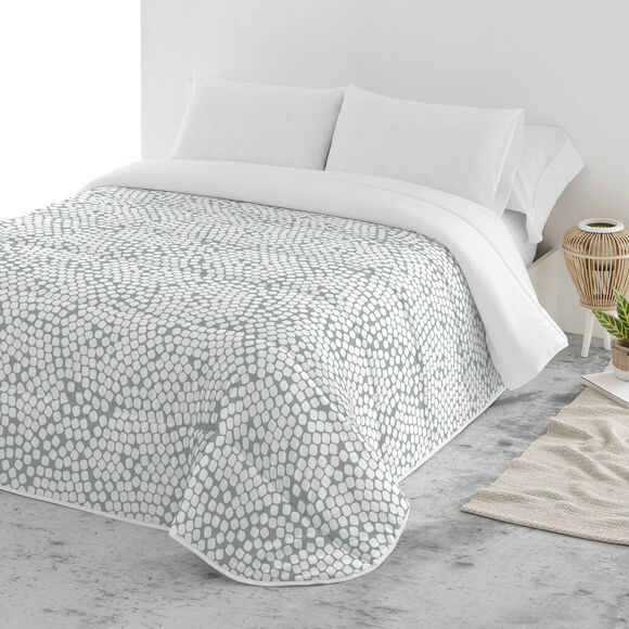 Couette microfibre imprimé confettis 200 g/m² (blanc / gris)
