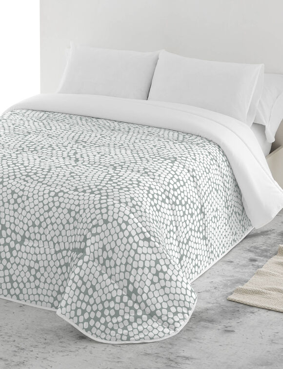 Dekbed in microvezel met confettiprint 200 g/m² (wit / grijs)