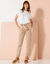Pantalon cargo coupe chino, taille haute (beige)