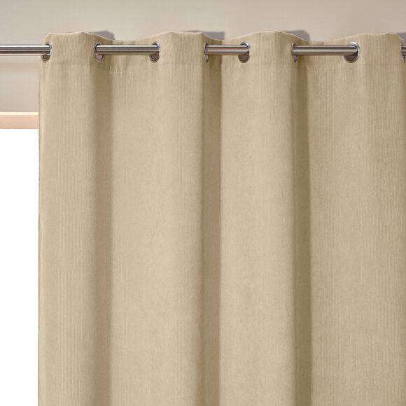 Rideau velours c&ocirc;tel&eacute; (beige)