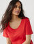 T-shirt met ronde hals en korte mouwen (rood)