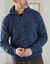 Pull col camionneur c&ocirc;te anglaise 30% laine (bleu moulin&eacute;)