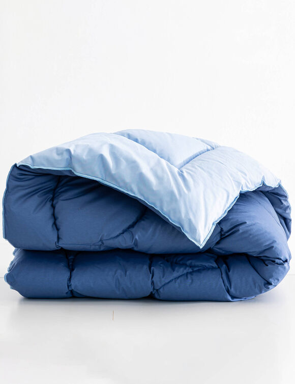 Tweekleurig donsdeken (indigo / blauw)