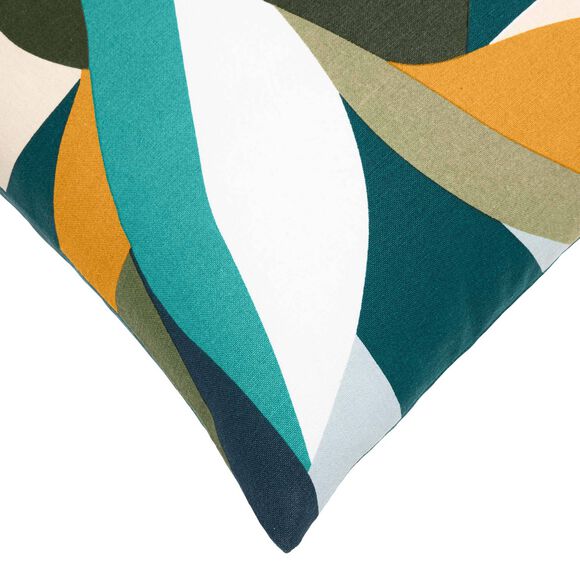 Kussen met veelkleurige print van bladeren (veelkleurig)
