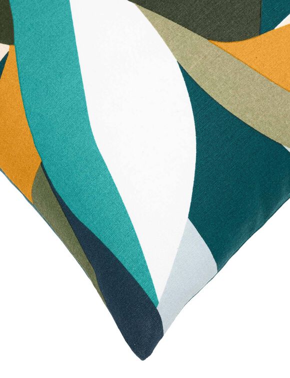 Coussin imprim&eacute; feuilles multicolores (multicolore)