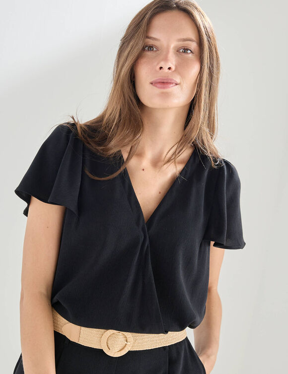 Ceinture raphia &eacute;lastiqu&eacute; boucle ronde (beige)