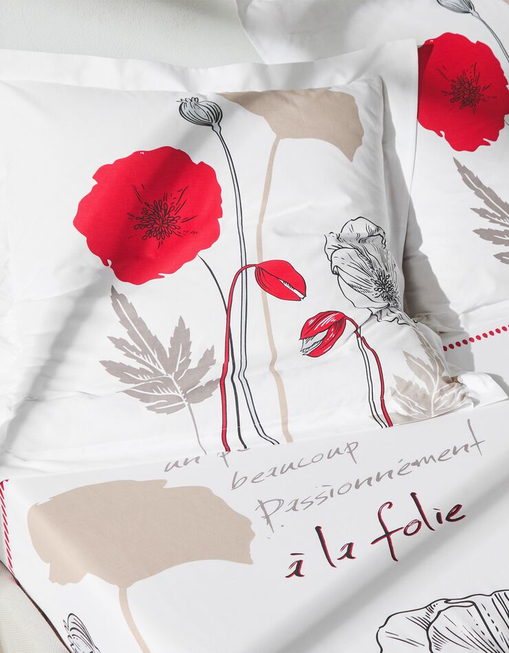 Linge de lit Coquely en coton à motifs coquelicot, blanc Linge de lit Coquely en coton à motifs coquelicot, blanc, hi-res image number 5