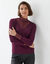 T-shirt manches longues dentelle (prune)