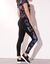 Legging à bande imprimée en coton stretch (noir / violine)