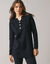 Pull tunique col tunisien, maille fantaisie (zwart)