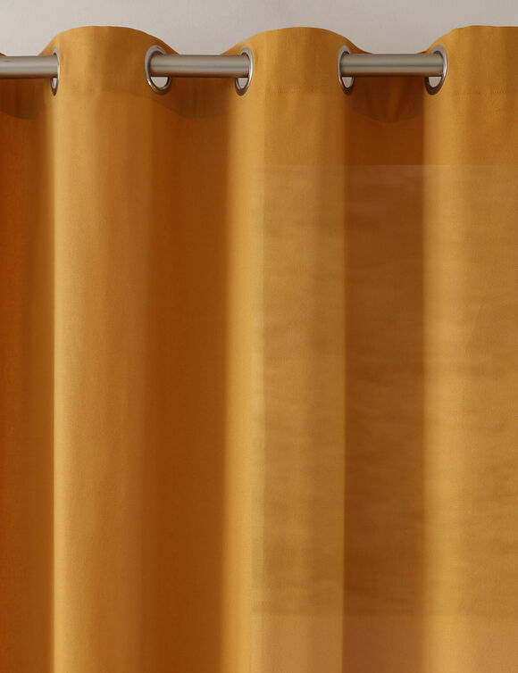 Rideau bachette uni tamisant oeillets (miel)