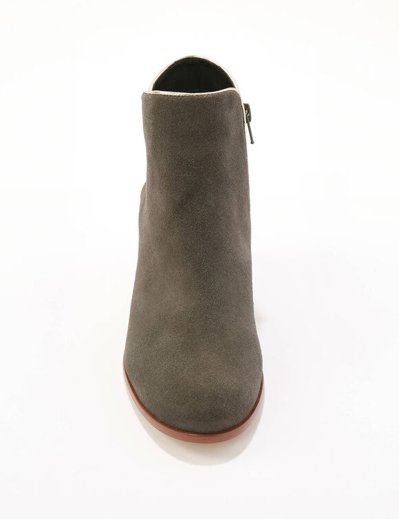 Leren boots met goudkleurig biesje (grijs)