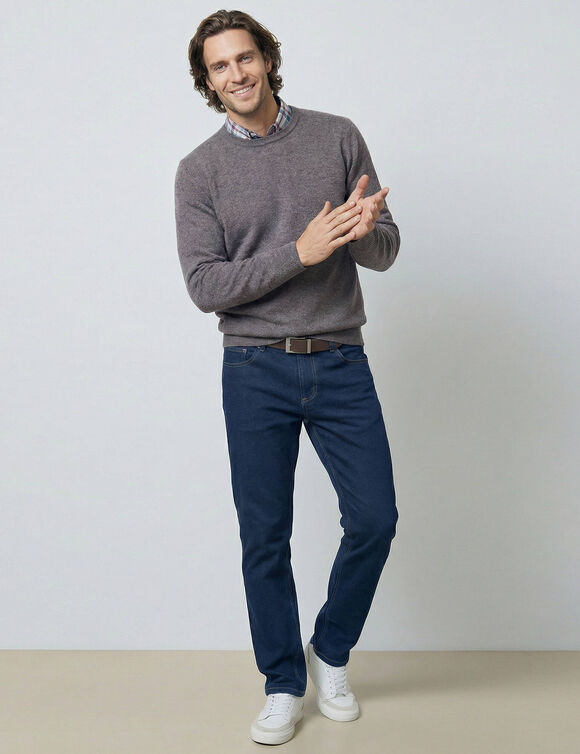 Pull col rond 80% laine (anthracite)
