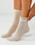 Warme sokken met boucl&eacute;-binnenkant - set van 2 paar (ecru + beige)