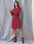 Robe pull boutons   (rouge fonc&eacute;)