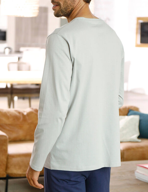 T-shirt pyjama manches longues gris (gris)