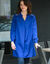 Effen tuniek met kant en lange mouwen (felblauw)