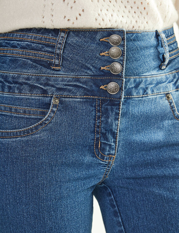 Jean bootcut taille haute - grande stature (stone)